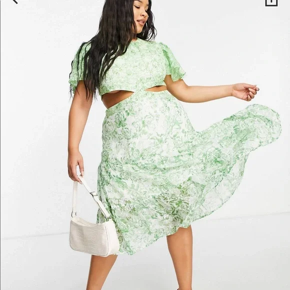 ASOS Curve | Dresses | Plussize Floral Cut Out Dress Nwt | Poshmark